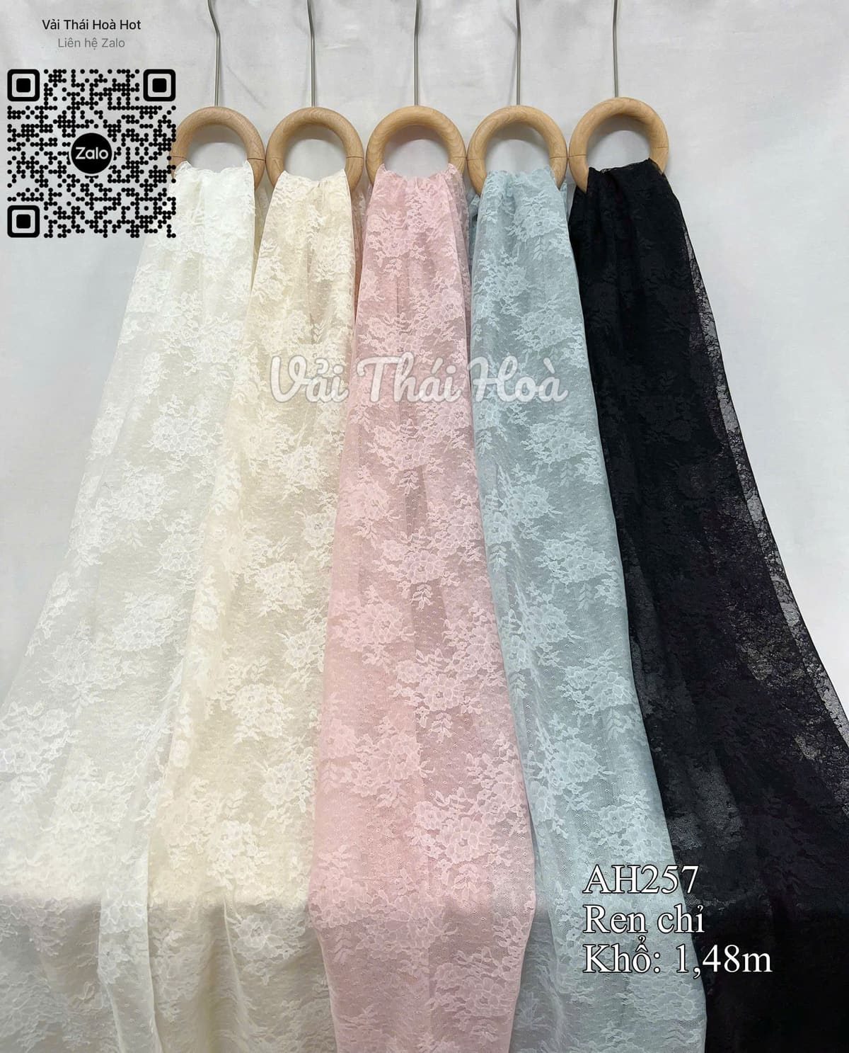Vải ren chỉ AH257