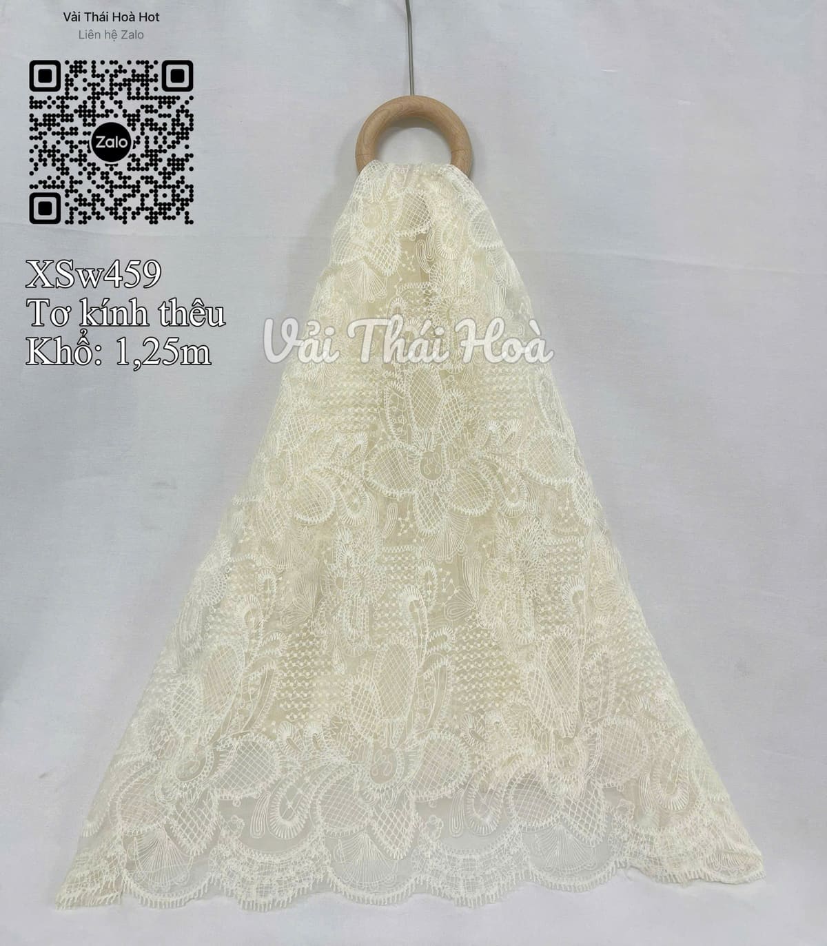 Vải tơ kính thêu XSw459
